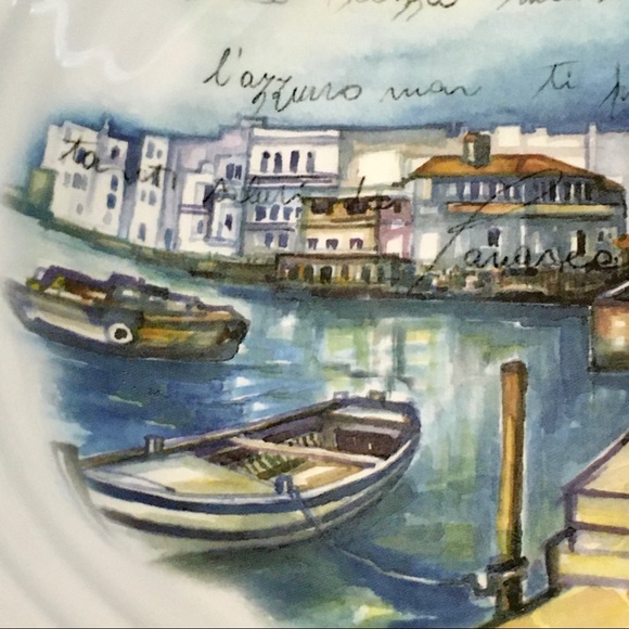 New Set 2 Ceramica Cuoro 9” Bowls Italian Scene - Picture 4 of 11